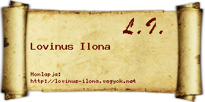 Lovinus Ilona névjegykártya